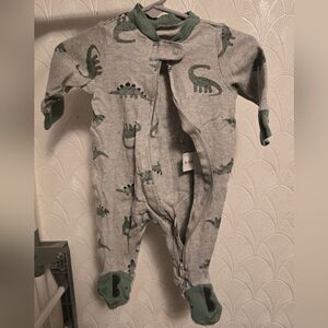 Dinosaur Print Baby Footed Pajamas